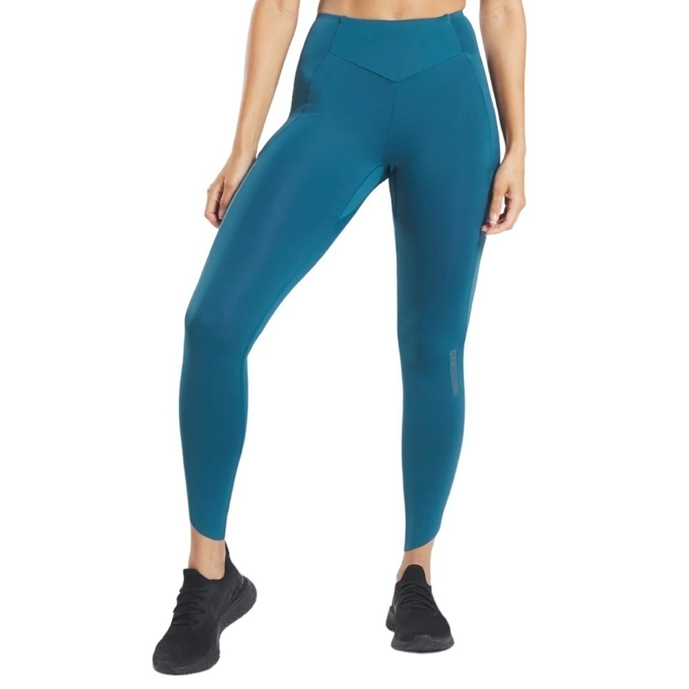 Gymshark High Waisted Venture Leggings Teal Blue Mesh Pockets Size‎ Small - Picture 2 of 11